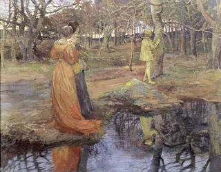 Mittelalterliche Waldszene, 1880er Jahre